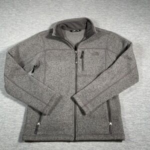 North Face Jacket Boys Large Gray Full Zip Sweater Fleece Outdoor Pockets Youth